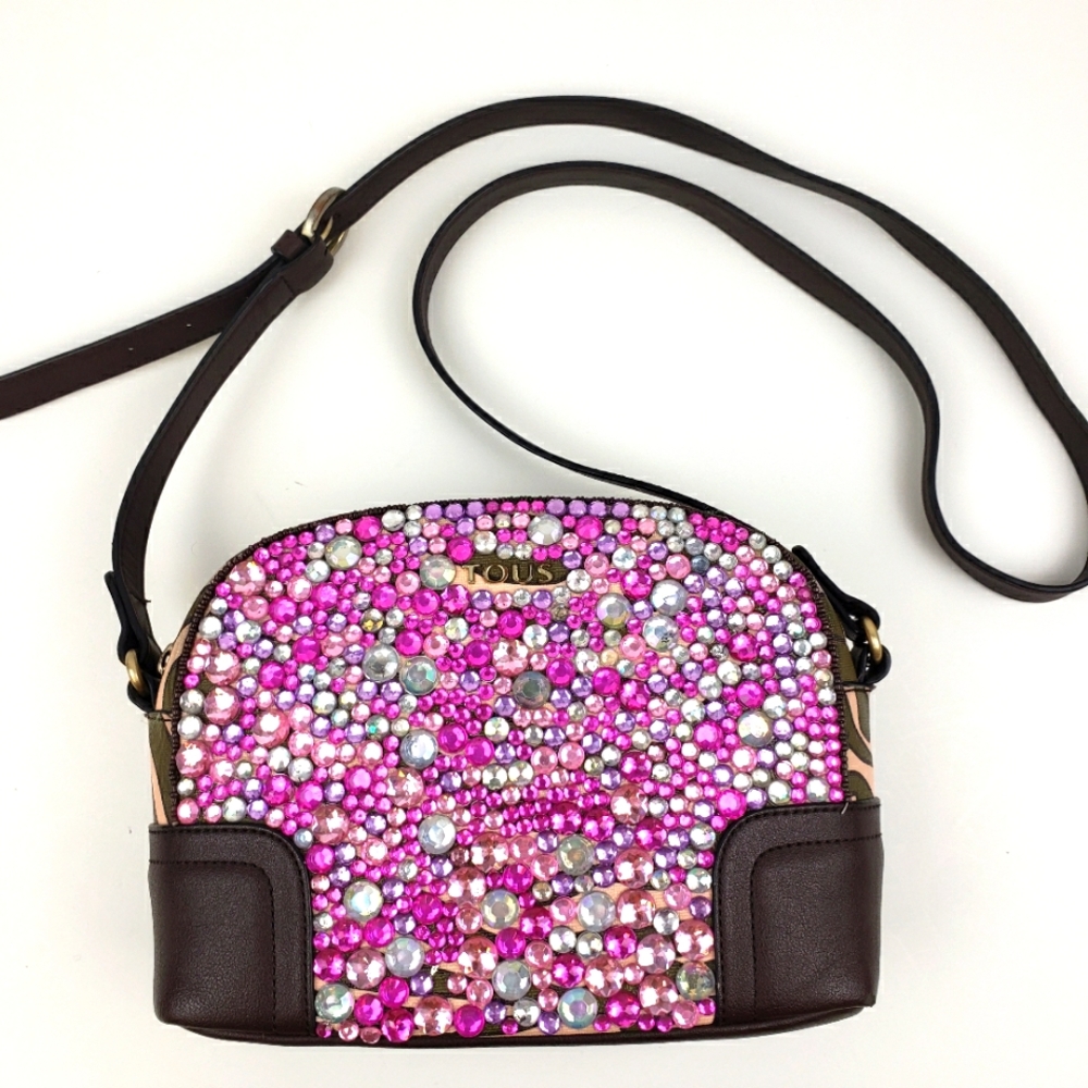 Tous Zebra and Crystal Crossbody Bag